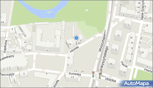 Wrocław, Hlonda Augusta, ks. kard. Prymasa, 6, mapa Wrocławia