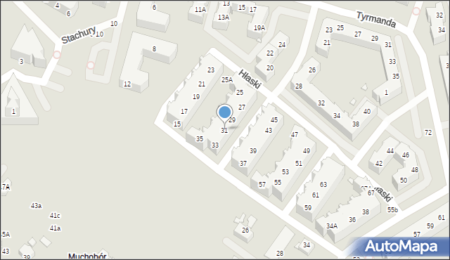 Wrocław, Hłaski Marka, 31, mapa Wrocławia