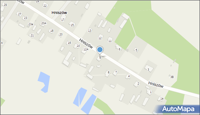 Hniszów, Hniszów, 9, mapa Hniszów