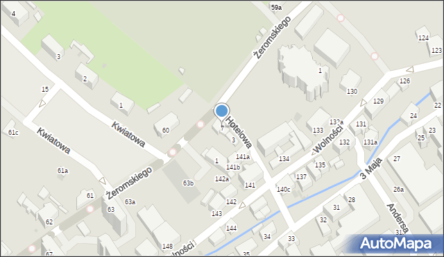 Bielawa, Hotelowa, 7, mapa Bielawa