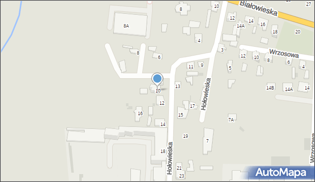 Bielsk Podlaski, Hołowieska, 10, mapa Bielsk Podlaski