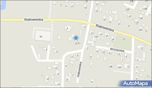 Bielsk Podlaski, Hołowieska, 4, mapa Bielsk Podlaski