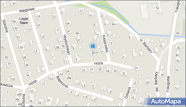 Czechowice-Dziedzice, Hoża, 15, mapa Czechowic-Dziedzic