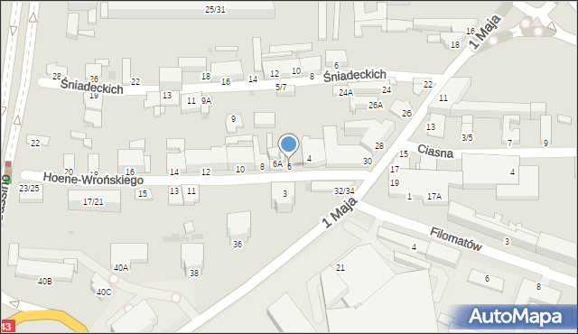 Częstochowa, Hoene-Wrońskiego Józefa Marii, 6, mapa Częstochowy