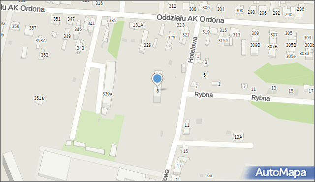 Dąbrowa Górnicza, Hotelowa, 8, mapa Dąbrowa Górnicza