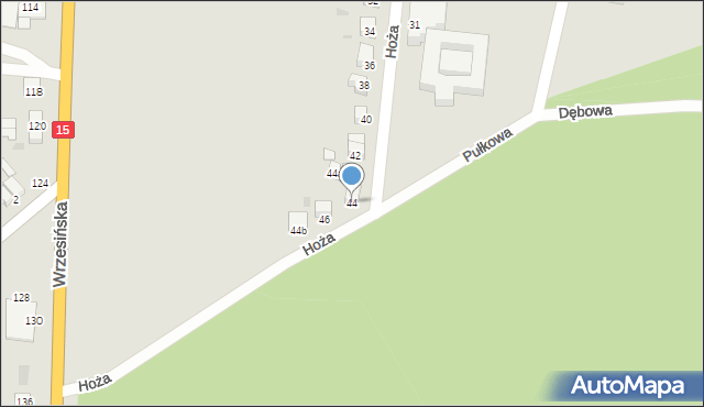 Gniezno, Hoża, 44, mapa Gniezna