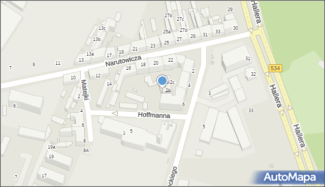 Grudziądz, Hoffmanna Alfonsa, 6a, mapa Grudziądza