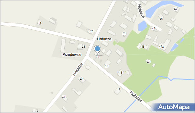 Hołudza, Hołudza, 11, mapa Hołudza