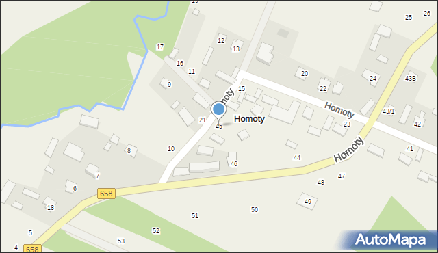 Homoty, Homoty, 45, mapa Homoty