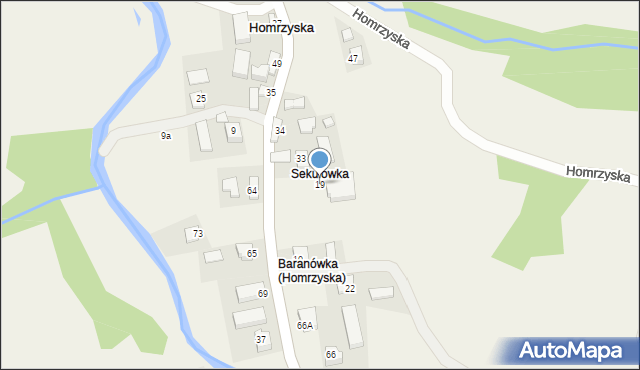 Homrzyska, Homrzyska, 19, mapa Homrzyska