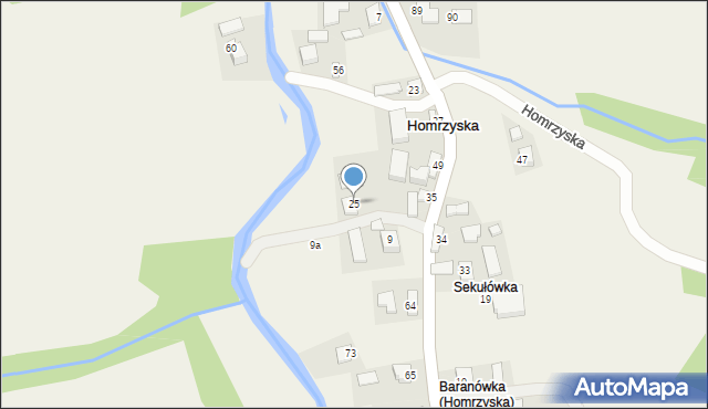 Homrzyska, Homrzyska, 25, mapa Homrzyska