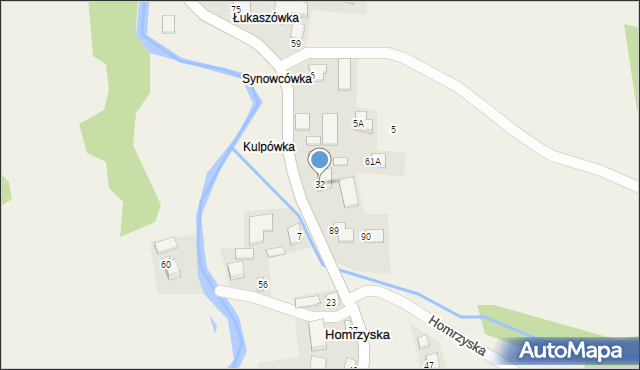 Homrzyska, Homrzyska, 32, mapa Homrzyska