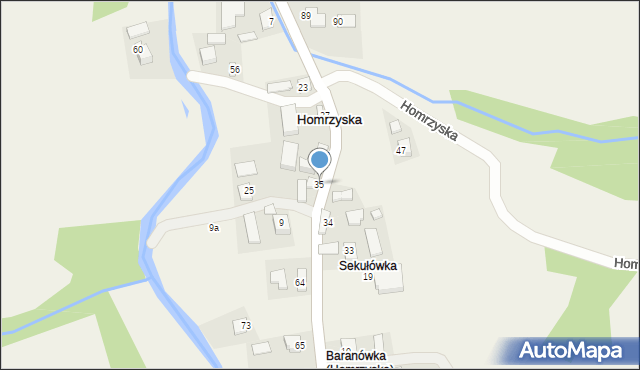 Homrzyska, Homrzyska, 35, mapa Homrzyska