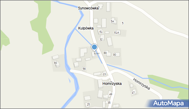 Homrzyska, Homrzyska, 7, mapa Homrzyska
