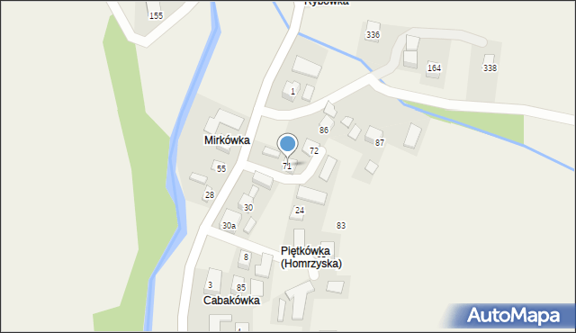 Homrzyska, Homrzyska, 71, mapa Homrzyska