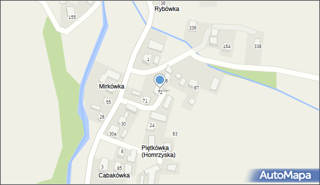 Homrzyska, Homrzyska, 72, mapa Homrzyska