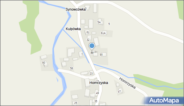Homrzyska, Homrzyska, 89, mapa Homrzyska