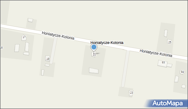 Honiatycze-Kolonia, Honiatycze-Kolonia, 21, mapa Honiatycze-Kolonia