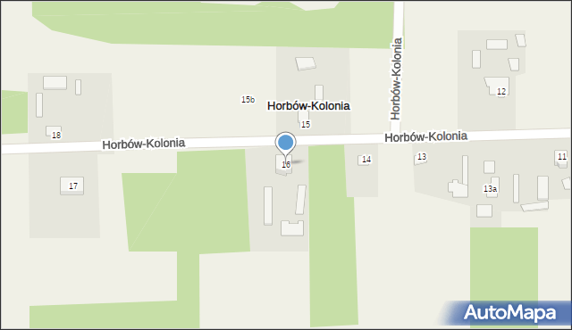 Horbów-Kolonia, Horbów-Kolonia, 16, mapa Horbów-Kolonia