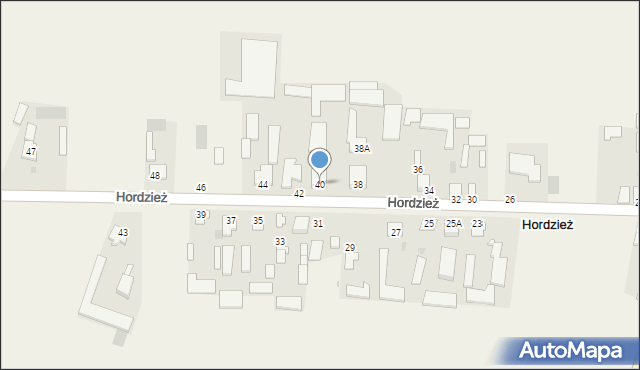 Hordzież, Hordzież, 40, mapa Hordzież