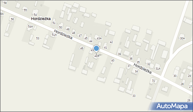 Hordzieżka, Hordzieżka, 42A, mapa Hordzieżka