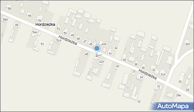 Hordzieżka, Hordzieżka, 43, mapa Hordzieżka