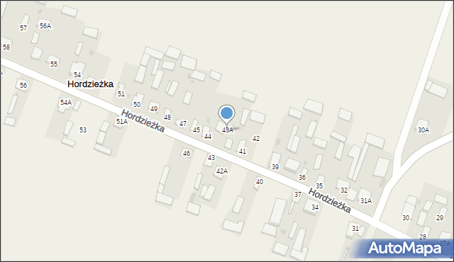 Hordzieżka, Hordzieżka, 43A, mapa Hordzieżka