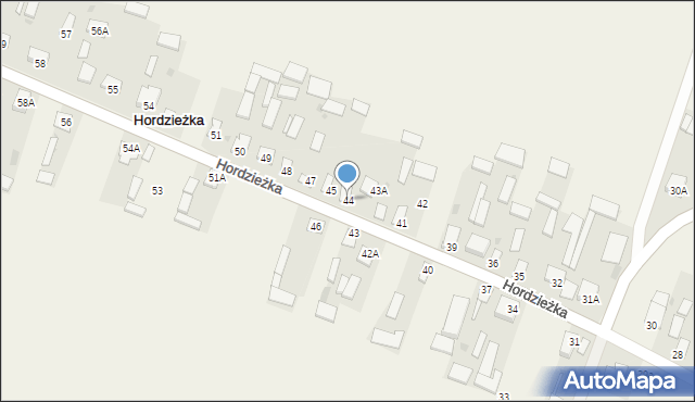 Hordzieżka, Hordzieżka, 44, mapa Hordzieżka