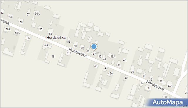 Hordzieżka, Hordzieżka, 47, mapa Hordzieżka