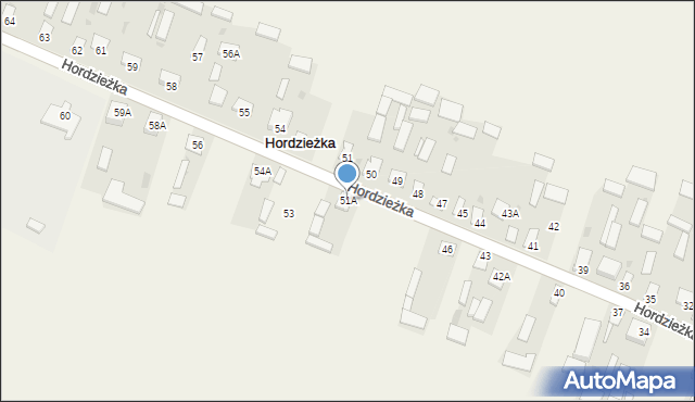 Hordzieżka, Hordzieżka, 51A, mapa Hordzieżka