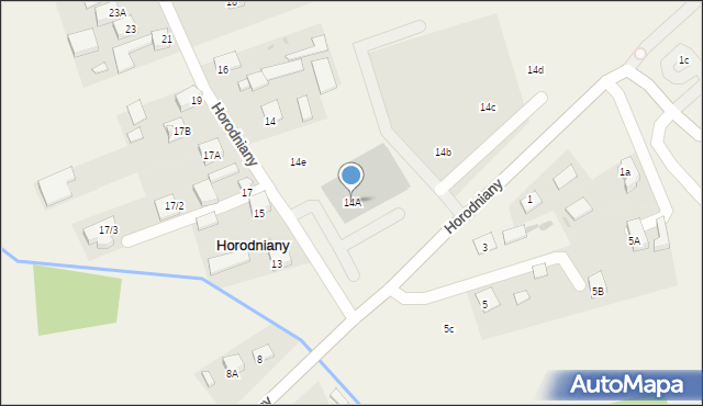 Horodniany, Horodniany, 14A, mapa Horodniany