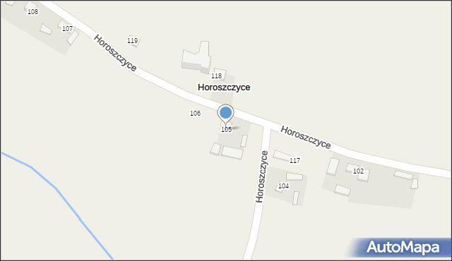 Horoszczyce, Horoszczyce, 105, mapa Horoszczyce