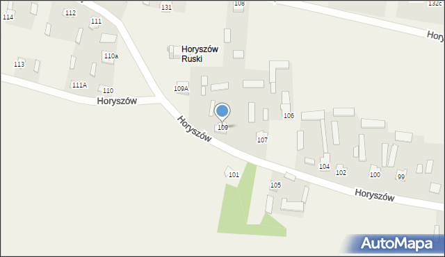 Horyszów, Horyszów, 109, mapa Horyszów