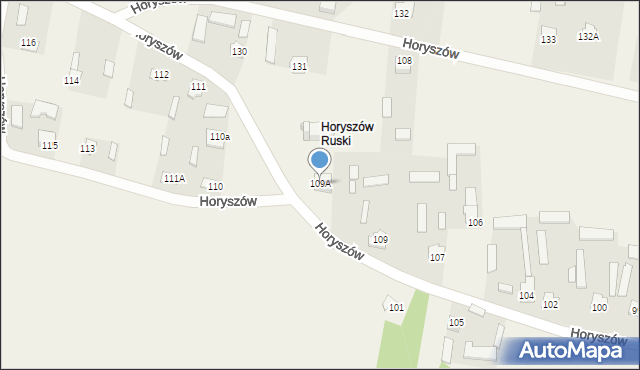 Horyszów, Horyszów, 109A, mapa Horyszów