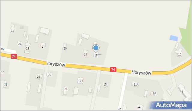 Horyszów, Horyszów, 18, mapa Horyszów