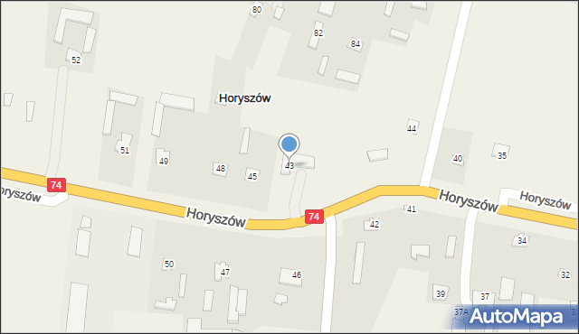 Horyszów, Horyszów, 43, mapa Horyszów