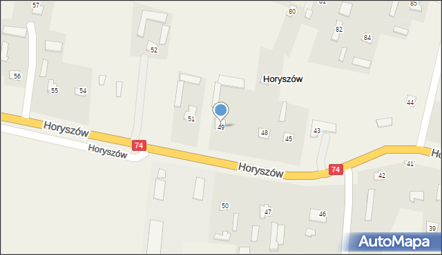 Horyszów, Horyszów, 49, mapa Horyszów