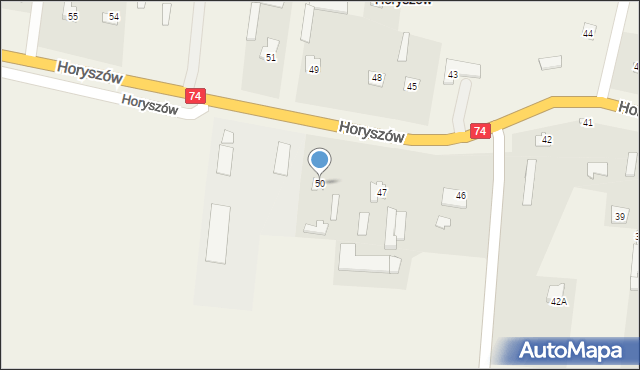 Horyszów, Horyszów, 50, mapa Horyszów