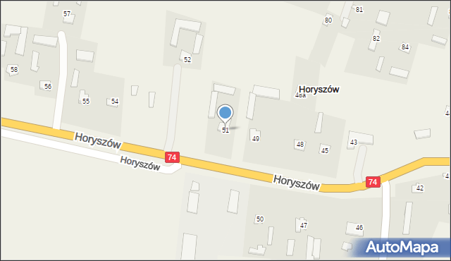 Horyszów, Horyszów, 51, mapa Horyszów