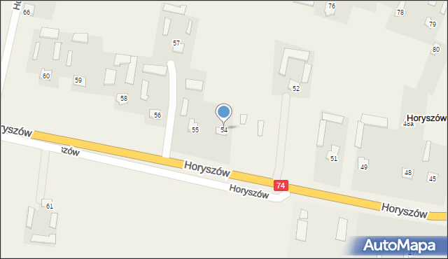 Horyszów, Horyszów, 54, mapa Horyszów