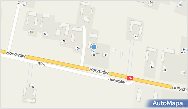 Horyszów, Horyszów, 55, mapa Horyszów