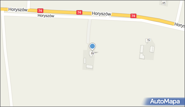 Horyszów, Horyszów, 64, mapa Horyszów