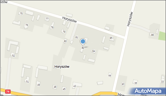 Horyszów, Horyszów, 82, mapa Horyszów