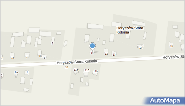 Horyszów-Stara Kolonia, Horyszów-Stara Kolonia, 11, mapa Horyszów-Stara Kolonia
