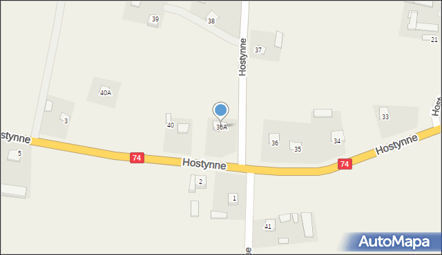 Hostynne, Hostynne, 36A, mapa Hostynne