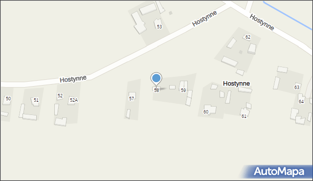 Hostynne, Hostynne, 58, mapa Hostynne