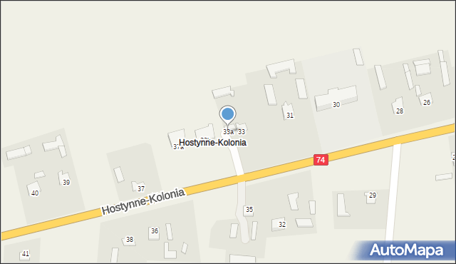 Hostynne-Kolonia, Hostynne-Kolonia, 33a, mapa Hostynne-Kolonia