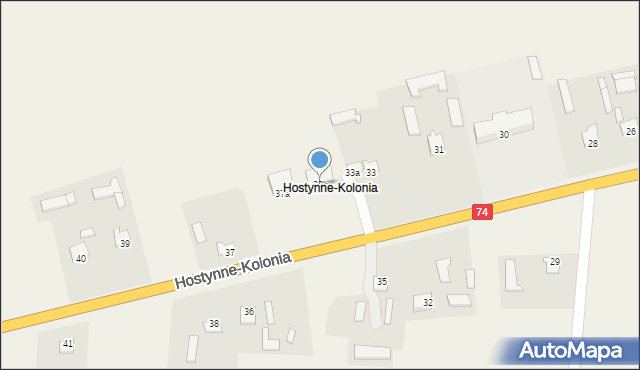 Hostynne-Kolonia, Hostynne-Kolonia, 33b, mapa Hostynne-Kolonia