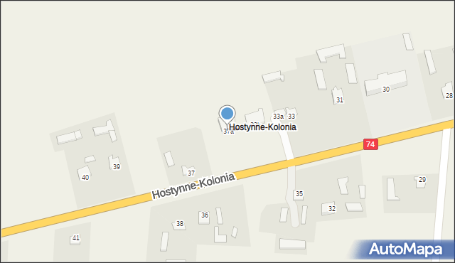 Hostynne-Kolonia, Hostynne-Kolonia, 37a, mapa Hostynne-Kolonia