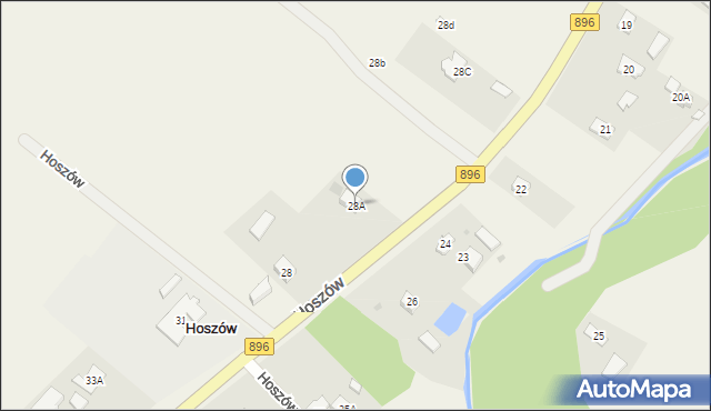 Hoszów, Hoszów, 28A, mapa Hoszów